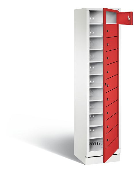C+P Wäsche-Ausgabeschrank Evolo, H1800xB420xT500mm, Farbe: Verkehrsweiß / feuerrot, 48160-110 S10128