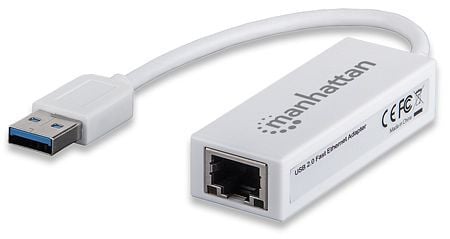 MANHATTAN USB 2.0 auf Fast Ethernet Adapter, 10/100 Mbit/s Fast Ethernet, Hi-Speed USB 2.0, 506731