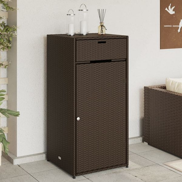 vidaXL Gartenschrank Braun 55x55x111 cm Poly Rattan, 365560