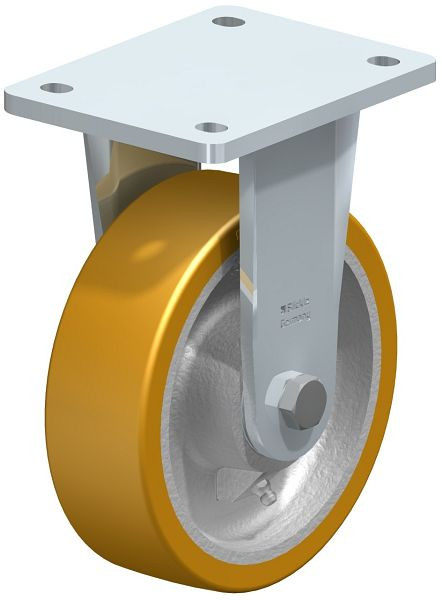 Blickle BO-GTH 160K Stahlgeschweißte Schwerlast-Bockrolle, Blickle Extrathane®, Hellbraun, 267203