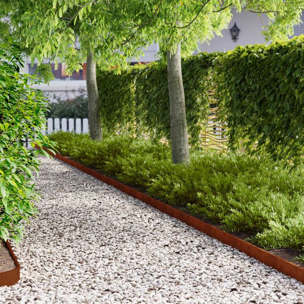 vidaXL Raseneinfassung 50-teilig 103 x 10 cm Stahl Rostig, 8008349