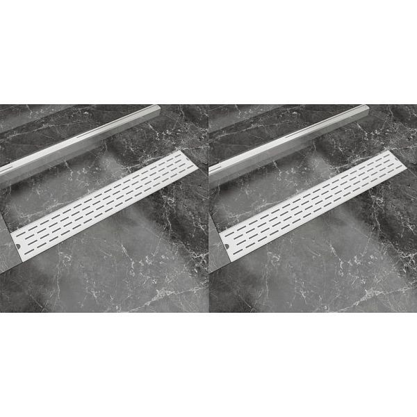 vidaXL Lineare Duschrinnen, Linien 730 x 140 mm Edelstahl, VE: 2 Stück, 275955, 8718475797340