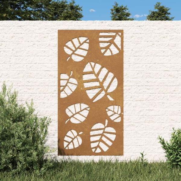 vidaXL Garten-Wanddeko 105x55 cm Cortenstahl Blatt-Design, 824488