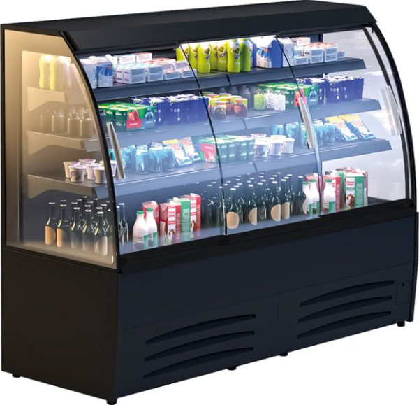 KBS Wandkühlregal Luna 190 DP mit Schiebetüren, Halbhohes Wandkühlregal, 660181