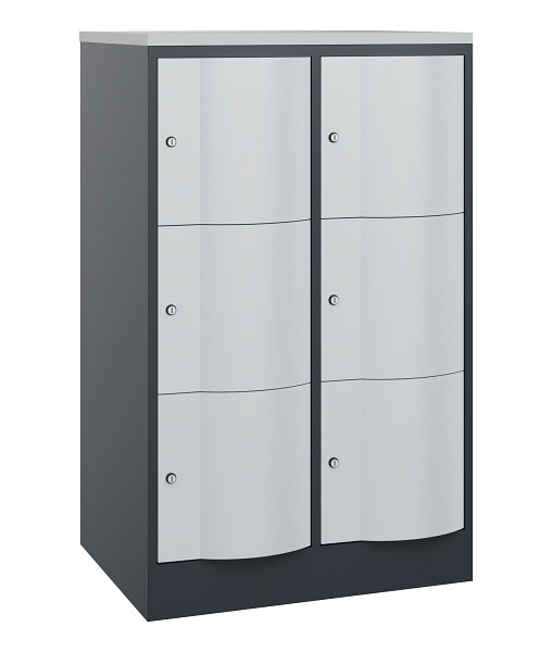 C+P XL-Schließfachschrank Resisto, H1255xB772xT640mm, 7016/7035, 8573-273 S10180
