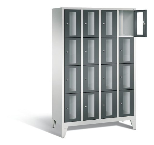 C+P Schließfachschrank Classic, H1850xB1190xT500mm, Farbe: Lichtgrau / Anthrazitgrau, 8010A404 S10024