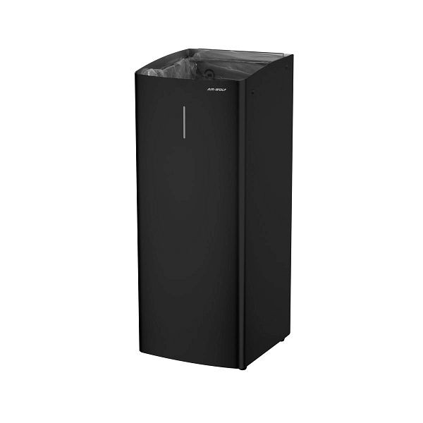 Air Wolf Abfallbehälter, Schwarz, 50 Liter, Edelstahl, Serie Alpha, 60-175