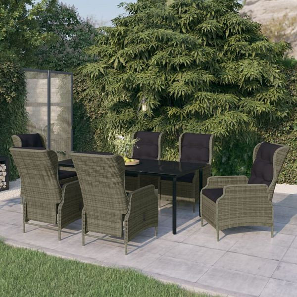 vidaXL 7-teilig Garten-Essgruppe Braun, 3099653