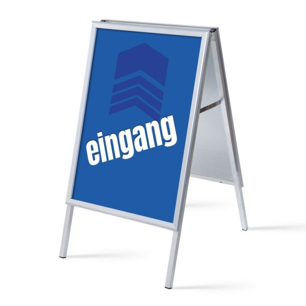 Showdown Displays Kundenstopper A1 Komplettset Eingang Blau Deutsch, ZPA1G32MEI269