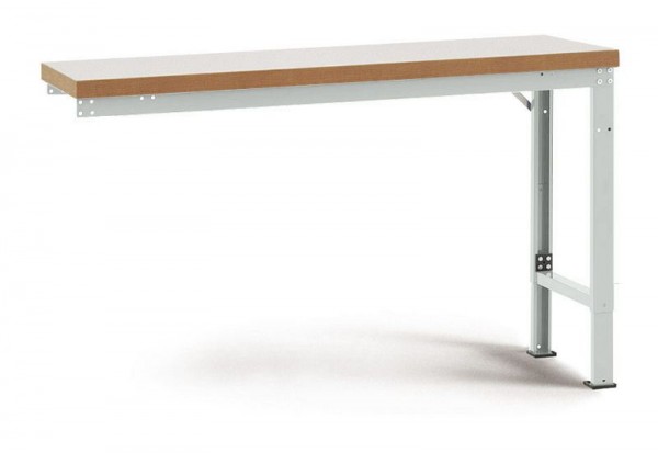 Manuflex Anbauwerkbank PROFI Spezial mit Kunststoffplatte, BxTxH = 1750 x 700 x 740-1040 mm, Lichtgrau, WP7029.7035