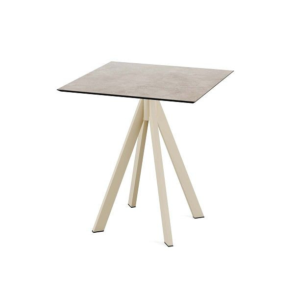 Feros Infinity Terrassentisch Sand gestell + Moonstone HPL 70x70 cm, 120031377