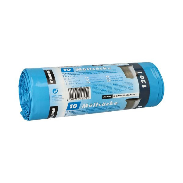 Starpak Müllsäcke - 120 L, LDPE, blau, 10 Stück, 12122