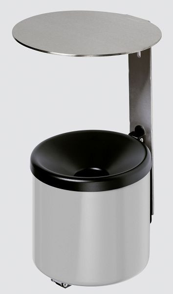 VAR Wandascher WH 10 mit Dach VA Stahl, silber, 33351, 4030695333516