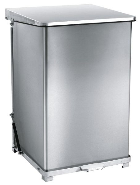 Deskin Industrieller Tret-Abfallsammler V27, Edelstahl, matt, H 780 x B 538 x B 535 mm, 265708