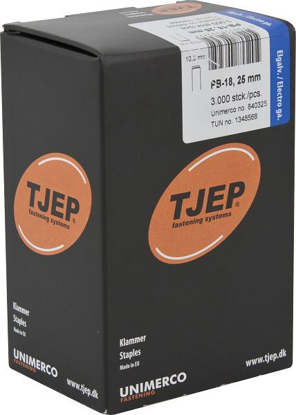 TJEP PB-18 25mm Klammer, verzinkt Box 3.000 Stück, Klammern, 840325