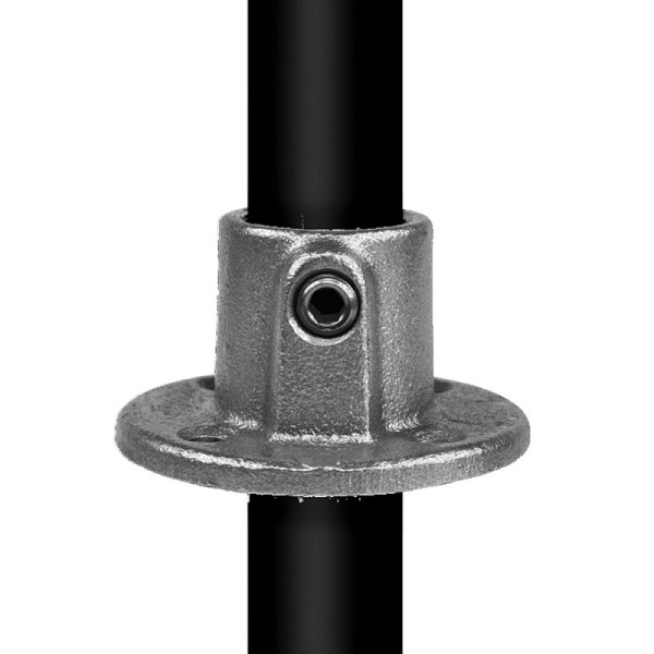 Stein HGS Fußplatte rund durchgehend, aus Temperguss, Rohr Ø 21 mm, VE: 10 Stück, 62518.0001