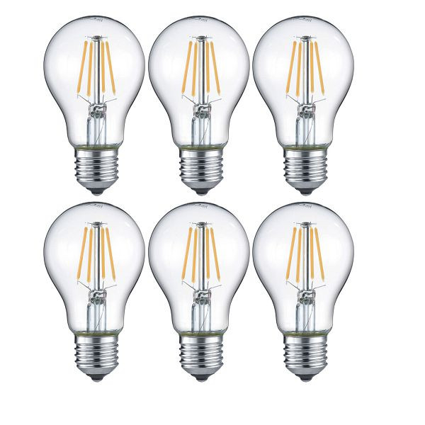TRIO LED-Leuchtmittel RL187, Filament Glühbirne Leuchte, E27 4W EEK E, warmweiß, 6er Set, 3x65345