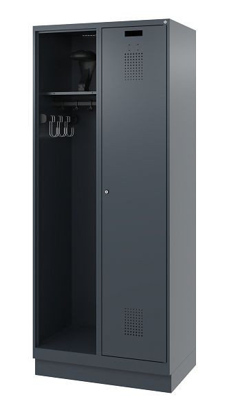 C+P Feuerwehrspind Evolo, Modell KOMBI, 2 Abteile, H1850xB800xT500 mm, Anthrazit, Sockel, 0494015-16 S10010