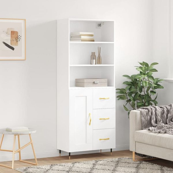 vidaXL Highboard Weiß 69,5x34x180 cm Holzwerkstoff, 3189997