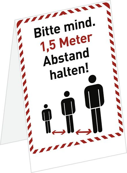 Moedel Aufsteller FACILIS "Bitte mind. 1,5 Meter Abstand halten!", Kunststoff, 330x505mm, 103766