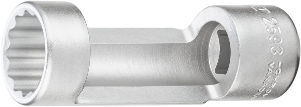 Hazet Stoßdämpfer-Steckschlüsseleinsatz (Doppelsechskant), Vierkant hohl 12,5 mm (1/2 Zoll), Außen-Doppel-Sechskant Profil, 21 mm, 2593-21