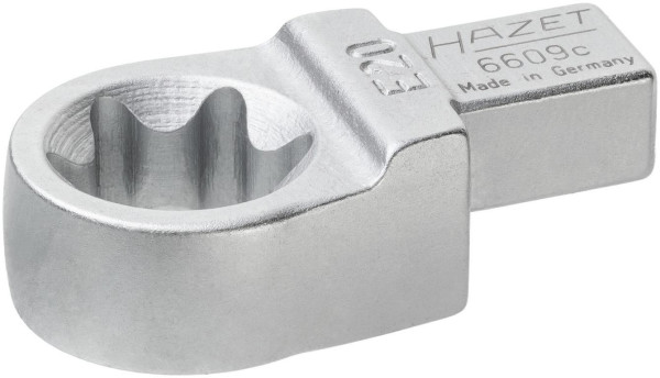 Hazet Einsteck TORX® Ringschlüssel, Einsteck-Vierkant 9 x 12 mm, Außen TORX® Profil, E20, 6609C-E20