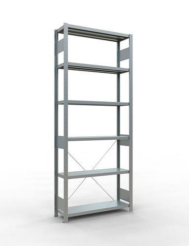 Schulte Fachbodenregal, Grundfeld, 6 Lagerebenen, Kreuzstrebe, Fachlast 250 kg, 1060 x 336 x 2500 mm, 278739