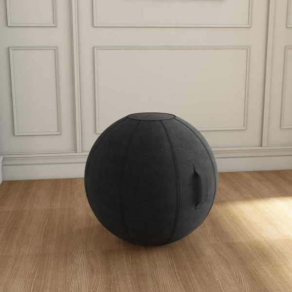 Deskin Sitzball PALLA, Bezugsmaterial Baumwoll-Leinen, grau-meliert, 352453