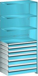 LISTA Anbauregal L1006 (BxTxH) 1000x500x2200mm 160kg Farbe: Lichtblau, 7 Schubladen, 50.422.010