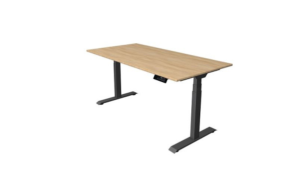 Kerkmann Oxford Sitz-/Stehtisch 1600 x 800 mm, elektrisch höhenverstellbar von 620-1270 mm, Eiche hell, Gestell anthrazit, 10540653