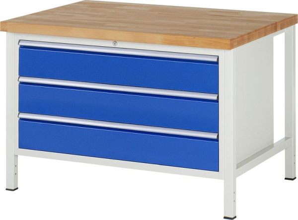 RAU Werkbank Serie 8000 - Modell 8357, B1250 x T900 x H840 mm, Systemunterbau B1235 x T850 x H800 mm, 03-8357A2-129B4S.11