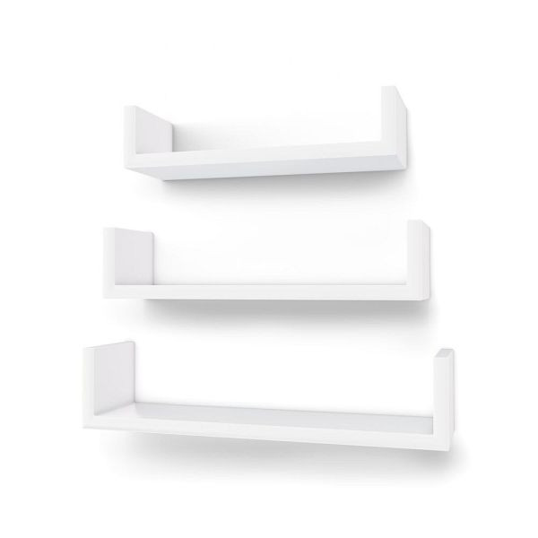 SONGMICS Schweberegale 3er Set Weiß, LWS40WT, 6955880324446