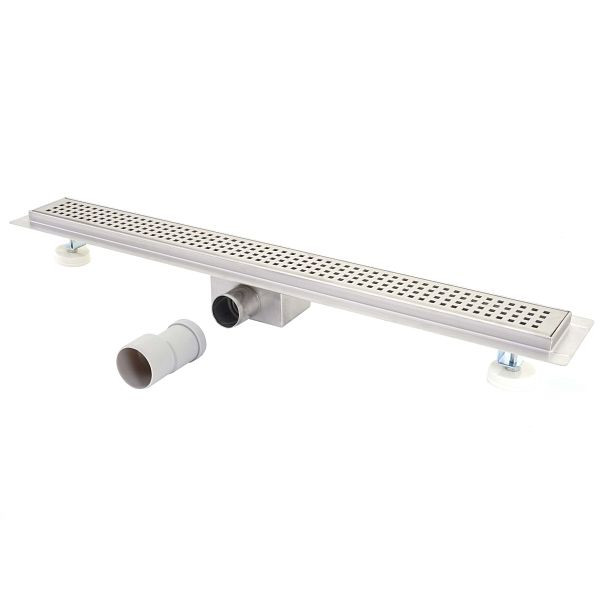 Mendler Duschrinne HWC-D94b, Bodenablauf Abflussrinne Duschablauf, Edelstahl Siphon 50-120cm, 90cm, 64828