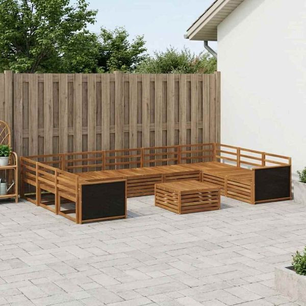 vidaXL Outdoor-Sofagarnitur 10-teilig Natur Massivholz Akazie, 3383852