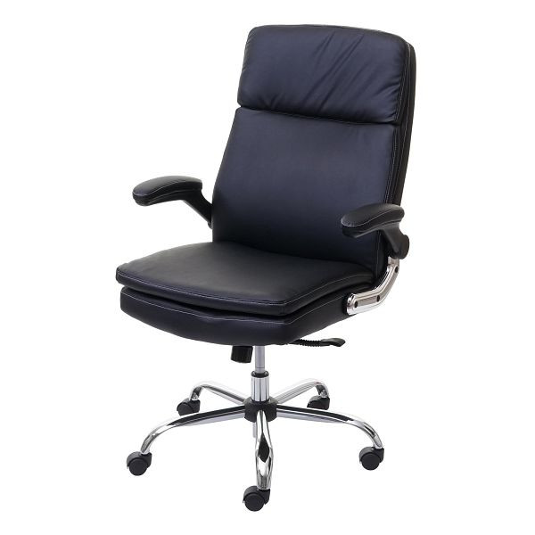 Mendler Bürostuhl HWC-F83, Schreibtischstuhl Chefsessel Drehstuhl, Federkern Kunstleder, schwarz, 70529