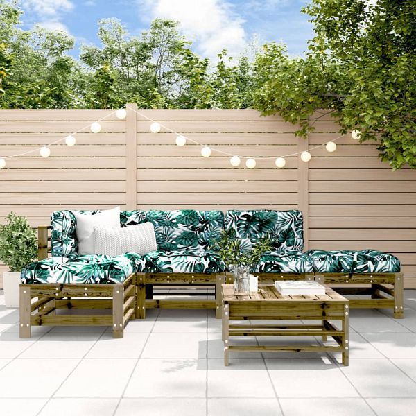 vidaXL 6-teilig Garten-Lounge-Set Imprägniertes Kiefernholz, 3186332