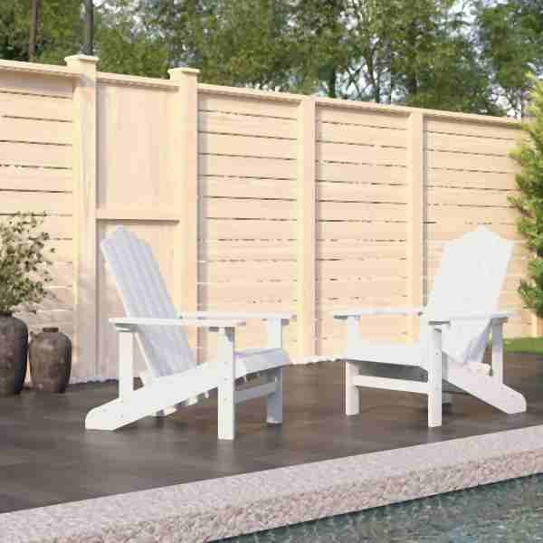 vidaXL Adirondack-Gartenstühle 2 Stück HDPE Weiß, 3095692