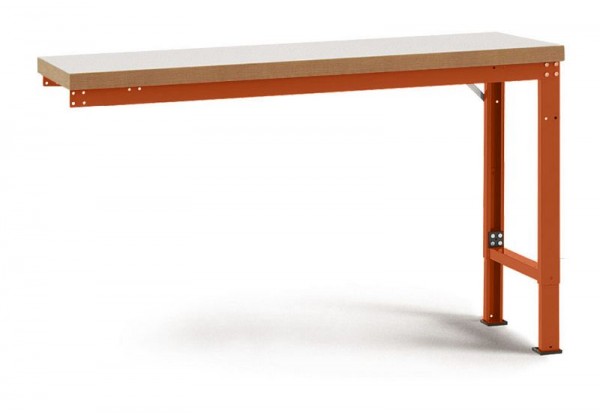 Manuflex Anbauwerkbank PROFI Spezial mit Kunststoffplatte, BxTxH = 1750 x 700 x 740-1040 mm, Rotorange, WP7029.2001