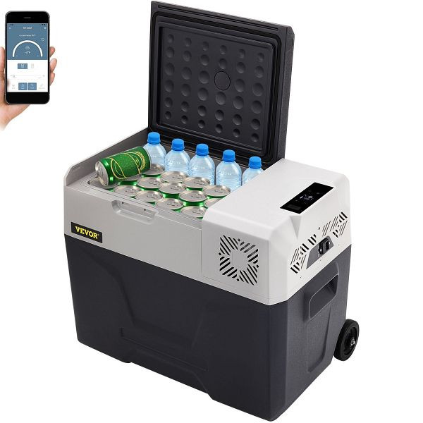 VEVOR 30L Autokühlschrank Kompressorkühlbox Edelstahl Urlaub Isolierbox Mini Kühlschrank Kühlbox Auto und Steckdose, BX-YSSCZBXSH-XC30V2