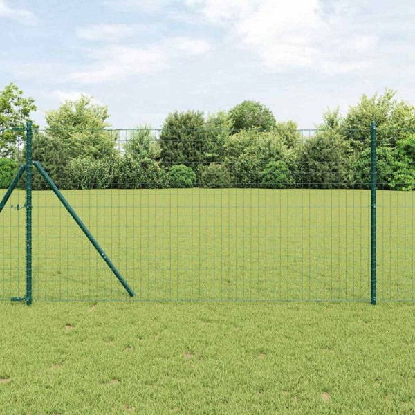 vidaXL Zaun mit Pfosten Grün 1.2 x 10 m Stahl, 3350283