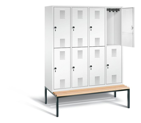 C+P Spind doppelstöckig Evolo, H2090xB1590xT810mm, Farbe: Verkehrsweiß, 48350-42 S10184