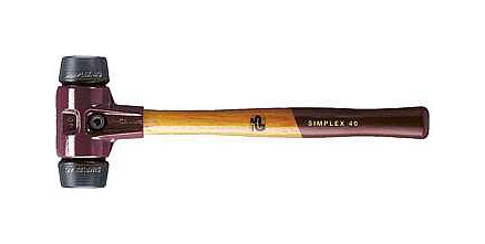 Iwetec Simplex-Schonhammer, Gummi, schwarz, Superplastik, weiß / Kopf-Ø 60 mm, 780228