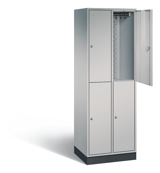 C+P Spind doppelstöckig Intro, H1950xB620xT490mm, Farbe: Weißaluminium, 8270-201 S10082