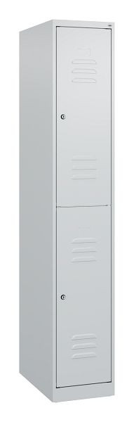 C+P Doppelstöckiger Spind Classic PLUS, 1700x300x500mm, 7035/7035, Zylinderschlösser, 0803007-10 S10021