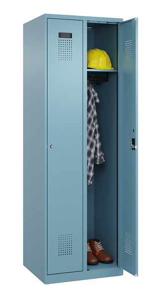 C+P Spind Evolo PLUS, 2 Abteile, 1850x600x500mm, 0010/0010, Verschluss Zylinderschloss, Ablageböden 2, 049000-20 S10048