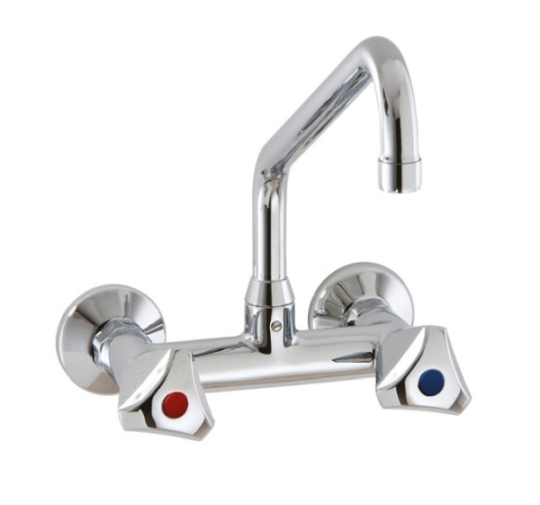 KBS STYL Knebel-Mischbatterie mit Schwenkhahn 1/2 Zoll Wasseranschluß, Schwenkhahn Höhe 216 mm, 20911034