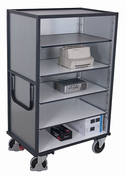 VARIOfit ESD Etagenwagen fest verschweißt, Außenmaße: 1.315 x 830 x 1.810 mm, Ladefläche: 1.200 x 760 mm, sw-800.872
