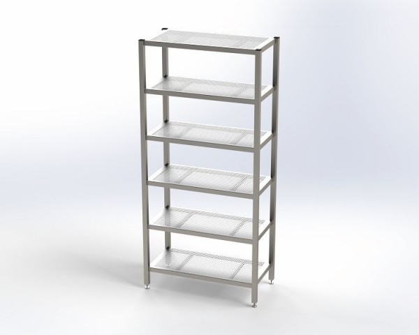KEK Reinraumregal mit gelochten Böden, BxTxH: 1000 x 500 x 2150 mm, 5372288100