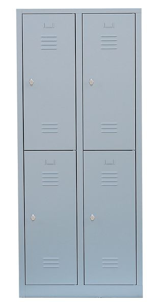 Lüllmann Stahl-Kleiderschrank / Garderobenschrank, 1800 x 800 x 500 mm, Lichtgrau/Lichtgrau, 523220