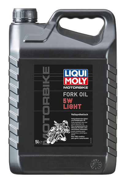 LIQUI MOLY Gabel- und Stoßdämpferöl Motorbike Fork Oil 5W light, Kanister Kunststoff, VE: 5 Liter, 1623